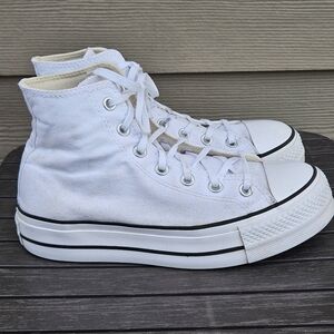 Converse All Star Lift High Top White Platform Sneakers Women’s Size 8 Shoes